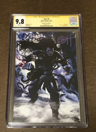 Cgc 9.  8 Signature Series Thor 6 Greg Horn Cover B Virgin Variant Comic In Hand