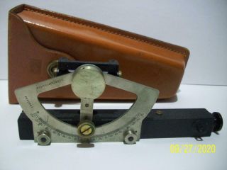 Antique / Vtg Keuffel & Esser Co.  Transit Scope Sight W/ Leather Case