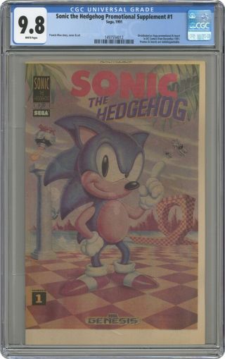 Sonic The Hedgehog 1newsprint Cgc 9.  8 1991 1497554012