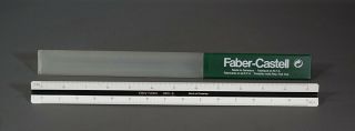 Vintage German A.  W.  Faber Castell 883/A Triangular Slide Rule Scale Ruler Box 2