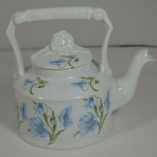 Vintage Arthur Wood Porcelain Teapot.  Blue & White Floral.  England.