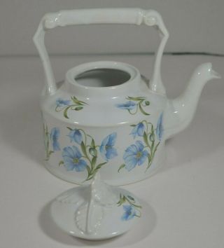 Vintage Arthur Wood Porcelain Teapot.  Blue & white floral.  England. 3