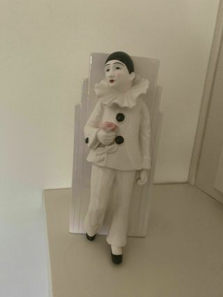 Sigma Taste Setter Black & White Pierrot Clown Mime Art Deco Ceramic Vase
