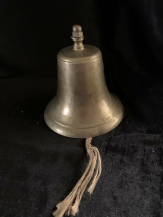 Big Vintage Brass Bell 6 In Wide At Bottom And 7 In Tall (ss)