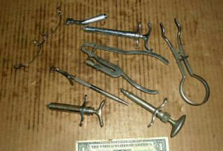 Vintage 8 Antique Doctor,  Dentist Tools For Display,  Germany,  Hu - Friedy,  Carpule,  Old