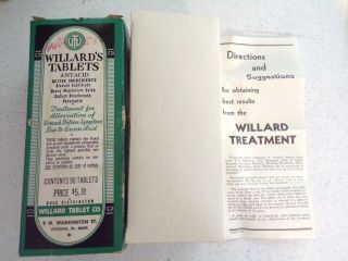 Vintage Willards Tablets Full Box