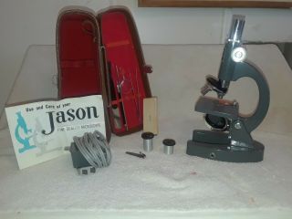 Vintage Jason 50x - 750x Field Microscope W/ Case