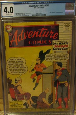 Adventure Comics 26,  Cgc 4.  0 1st Silver Age Origin Aquaman Superboy 1959