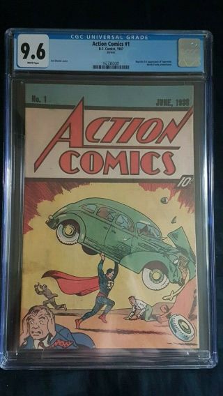 Action Comics 1 Reprint Cgc 9.  6 Nestle 1987 First Superman
