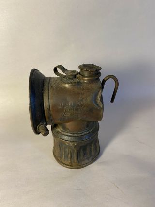 Vintage Brass Justrite Carbide Miners Lamp