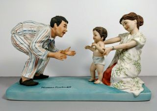 Norman Rockwell Museums American Family Series “baby’s First Step” Figurine