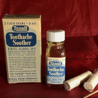 Vintage Rexall Drug Store Dental Toothache Soother Phamacy Bottle Chloroform