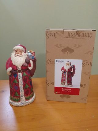 Jim Shore 2018 Santa With Toy Bag Figurine - Surprises Await 6001464