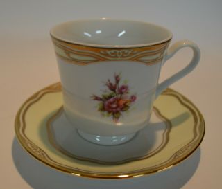 Woodmere China Cup&sauce " Flowers Of The First Lady " Mary Todd Lincoln Red Roses