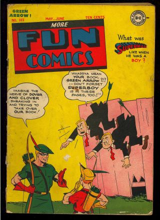 More Fun Comics 103 (missing 3 Pages) Early Superboy Dc Comic 1945 Gd - Vg