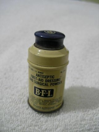 Vintage Sharp & Dohme Bfi Antiseptic Surgical Powder Tin 1/4oz - Pharmacy Drug