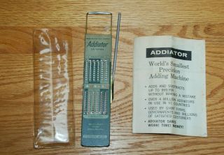 Vintage Addiator Universal / Precision Pocket Adding Machine/ West Germany/