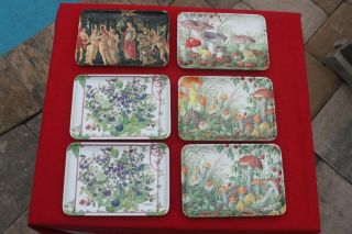 Vintage Decorative Crafts Inc - Small Melamine Trays - Made In Italy - Set Of 6