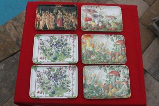 Vintage DECORATIVE CRAFTS INC - Small Melamine Trays - Made in Italy - Set Of 6 2