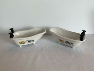 Cia - Lis - Set Of 2 - Ultra Rare Pharmaceutical Porcelain Bathtubs - Not A Pen