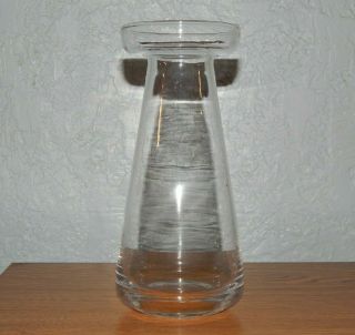 Vintage Blown Glass Clear Glass Bulb Forcing Vase.  8 1/2 " Tall