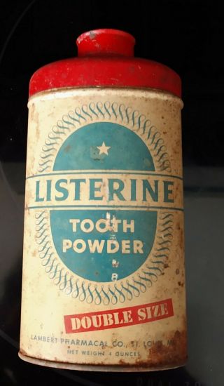 Vintage Listerine Advertising Tooth Powder Tin Dentistry