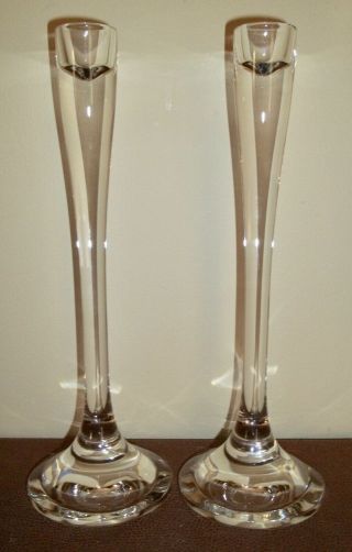 Pair Riedel Crystal Candlesticks 9 - 3/4 "