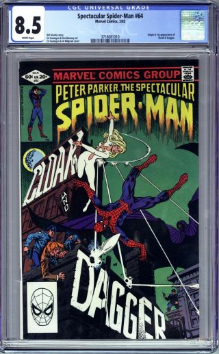 Spectacular Spider - Man 64 Cgc 8.  5 Vf,  1st Appearance/ Origin Cloak And Dagger