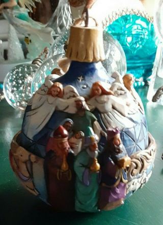 Jim Shore Enesco Santa Musical Ornament Wind Up " Up On The Rooftops " Christmas