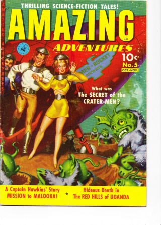 Adventures 5 1951 Vg - Fine Classic Aliens Glossy Cover