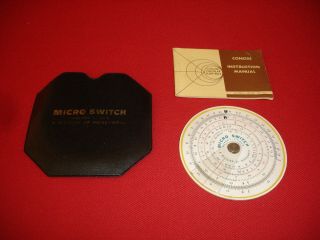 Vintage Honeywell Micro Switch Slide Rule In Case With Booklet Engineering