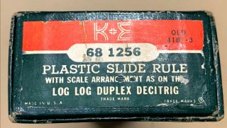 Vintage K&e Keuffel & Esser Co 4181 - 3 Log Log Duplex Decitrig Slide W/case