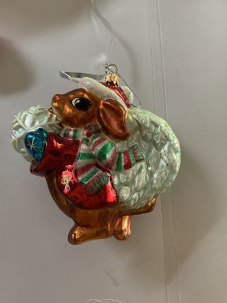 Christopher Radko Blown Glass Ornament Squirrel 1990’s