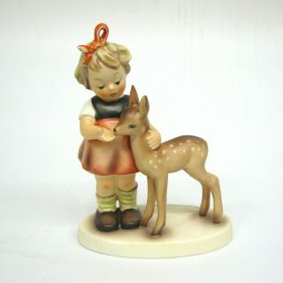 Hummel Goebel 136/i " Friends " Girl With Fawn Deer Figurine Germany