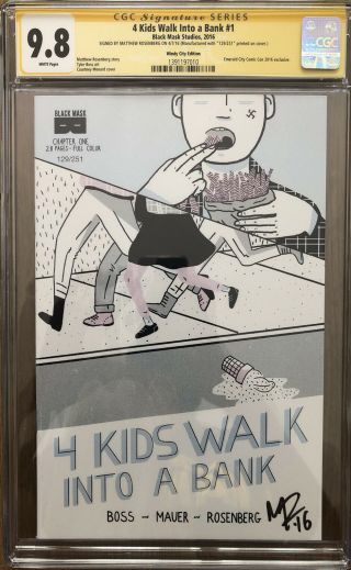 4 Kids Walk Into A Bank 1 Windy City Edition Cgc Ss 9.  8 Signed By M.  Rosenberg