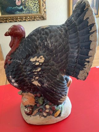 Vintage Ceramic Mold 19 " Thanksgiving Turkey Figurine From Old Candle Barn