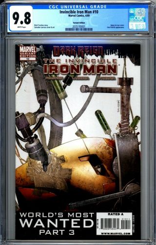 Invincible Iron Man 10 - Variant Cover 1st Rescue Armor Suit - Cgc 9.  8