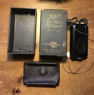 Rare Vintage Zenith Radionic Model A2a Hearing Aid W/ Box
