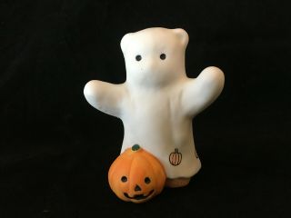 Lucy & Me Halloween Bear Ghost Spook Pumpkin Lucy Rigg Enesco 1985 Rare