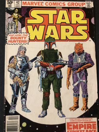 Star Wars 42 (marvel) First Appearance Of Boba Fett And Yoda In Comics.  Vg - Fn