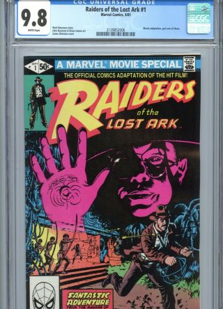 Raiders Of The Lost Ark 1 Cgc 9.  8 Wp Movie Adaptation Marvel Comics 1981