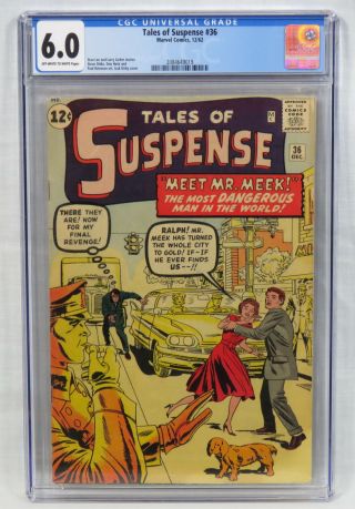 Marvel Comics Tales Of Suspense 36 Cgc 6.  0 Stan Lee Steve Ditko Jack Kirby 1962