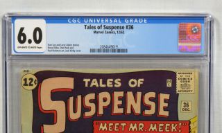 Marvel Comics Tales of Suspense 36 CGC 6.  0 Stan Lee Steve Ditko Jack Kirby 1962 3