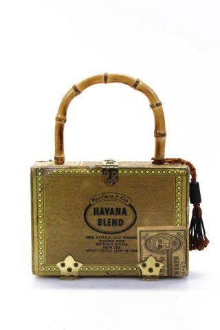 Designer Vintage Womens Gold Tone Cigar Box