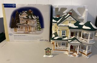 Dept 56 Christmas Village Carpenter Gothic Bed And Breakfast Set Of 2 55043