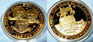 Apollo 11 Gold Coin Buzz Aldrin Lightyear Sci - Fi Film Movie Moon Landing Nasa Us