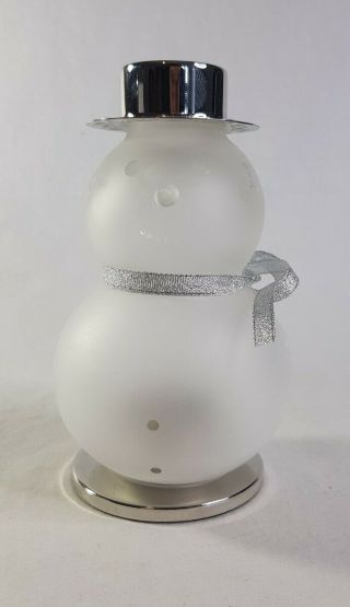 Limited Edition Dusk Frostie Snowman Tealight Holder Clear Colour Boxed
