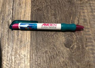 Vintage Drug Rep Ambien Collectible Chubby Pen Advertising Pharmaceutical