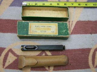 Vintage Keuffel Esser K&e Hand Level 5 " 5703 Survey Sight Level W/ Pouch & Box