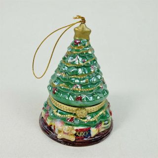 Mr.  Christmas Porcelain Xmas Tree Music Box W/ Animated Train & Plays Music